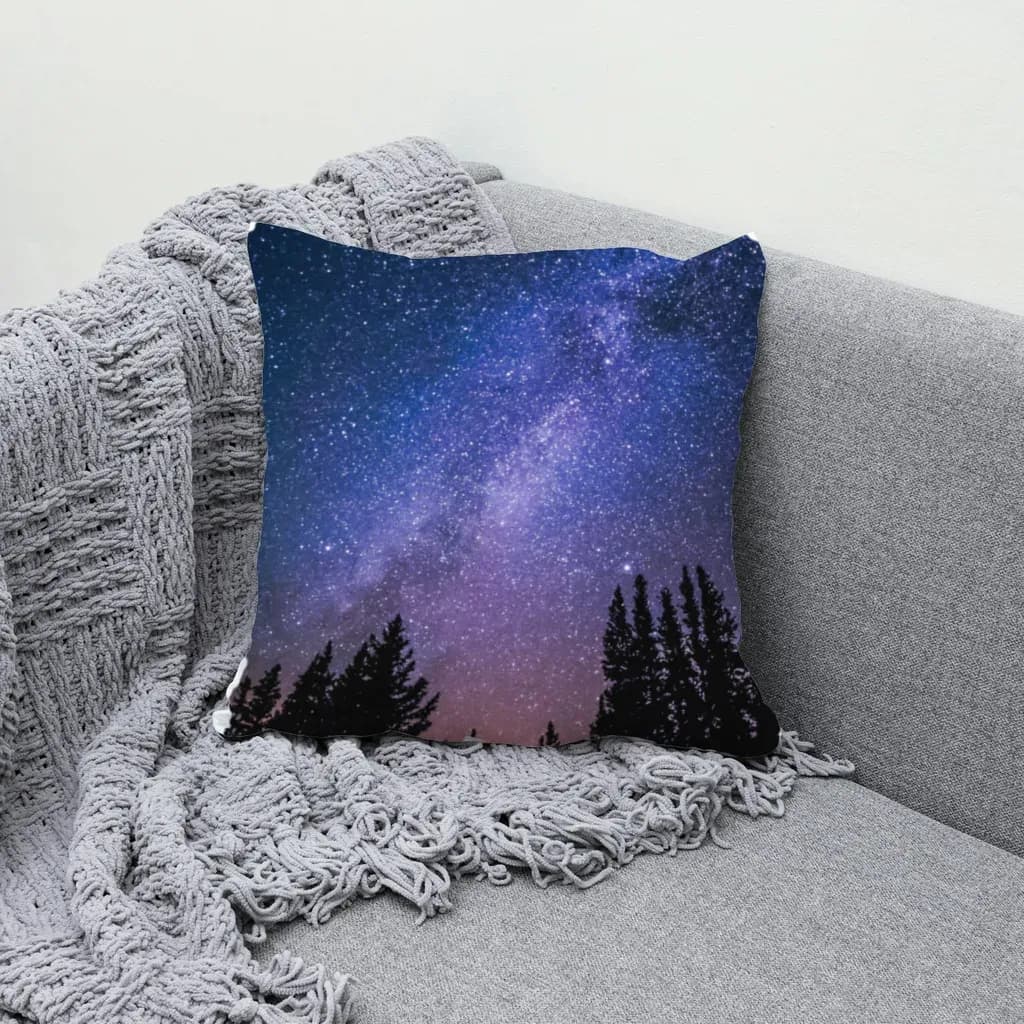 Night sky photo on a pillow mockup