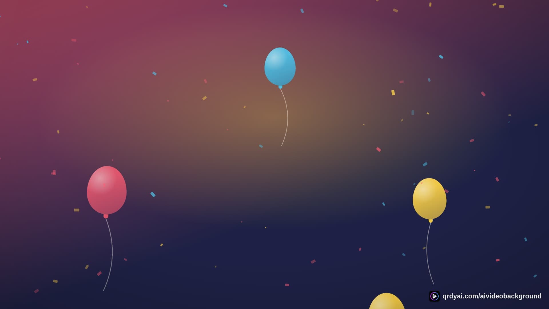 confetti party landscape loop video background preview