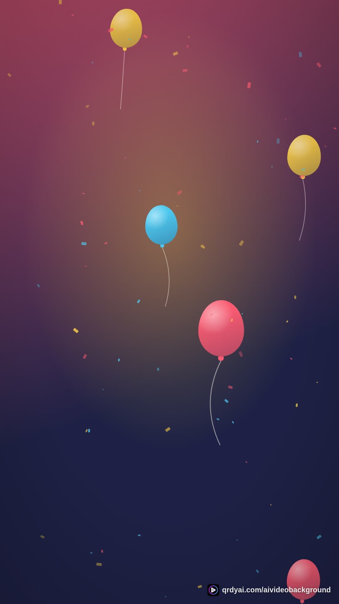 confetti party portrait loop video background preview