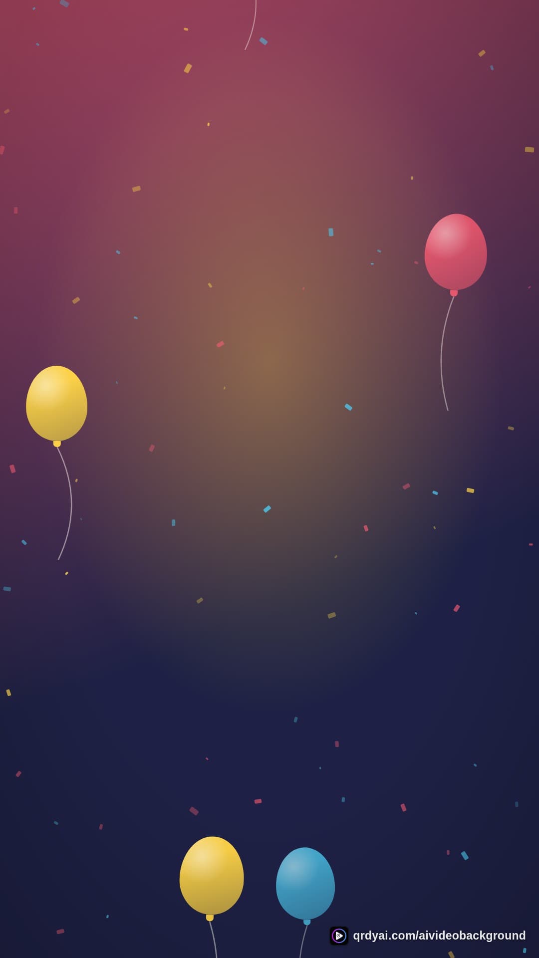 confetti party portrait loop video background preview