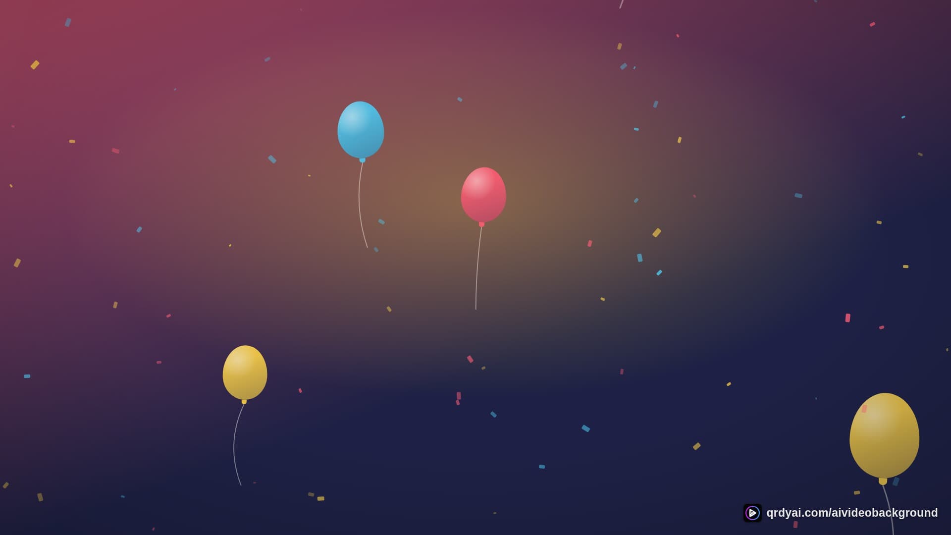 confetti party landscape loop video background preview