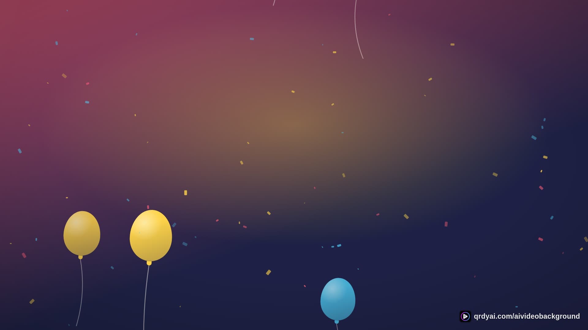 confetti party landscape loop video background preview