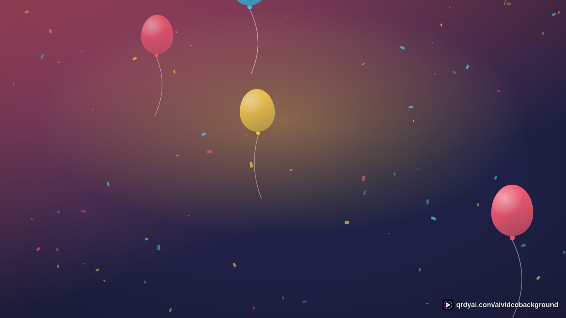 confetti party landscape loop video background preview