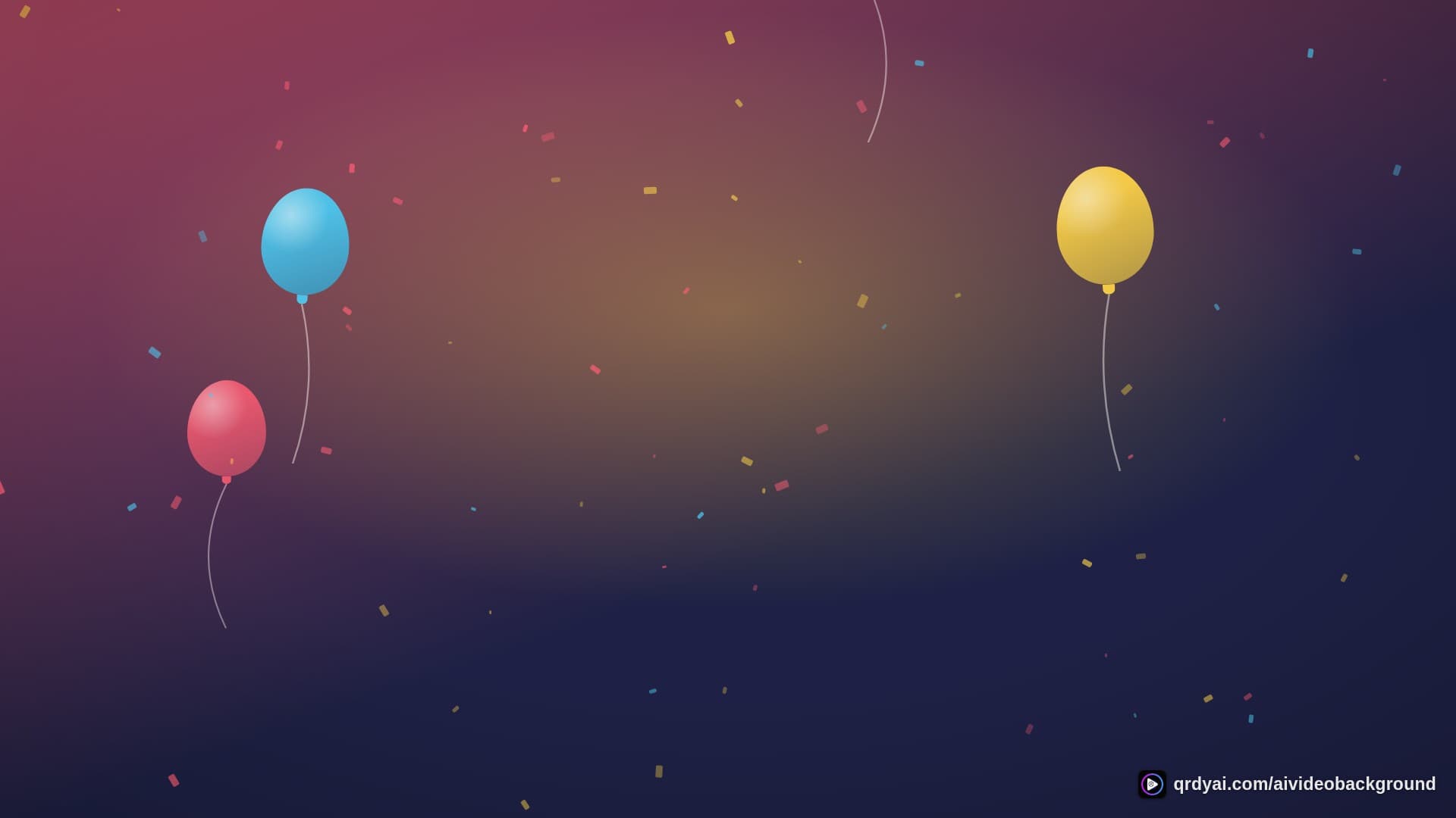 confetti party landscape loop video background preview