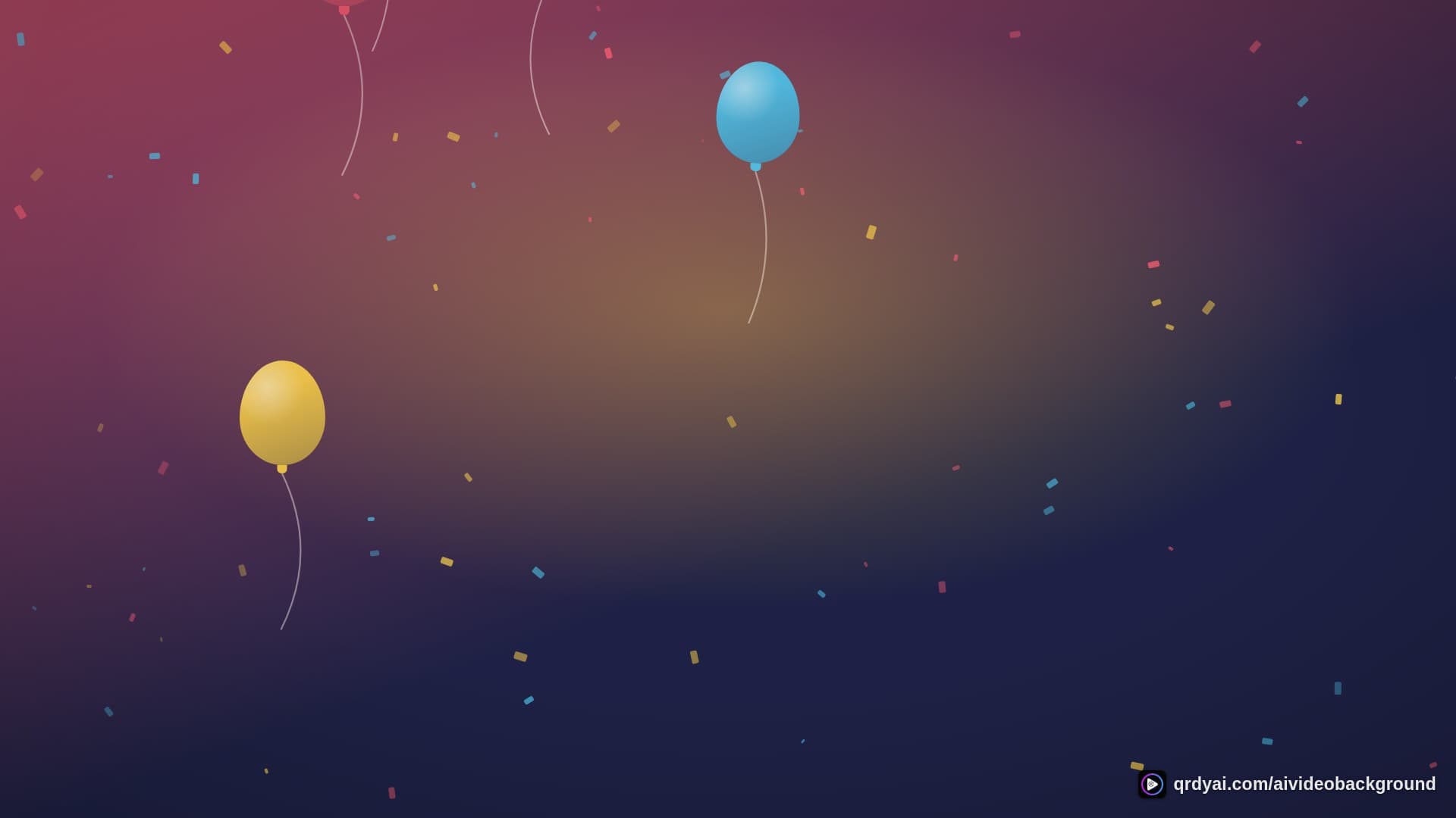 confetti party landscape loop video background preview