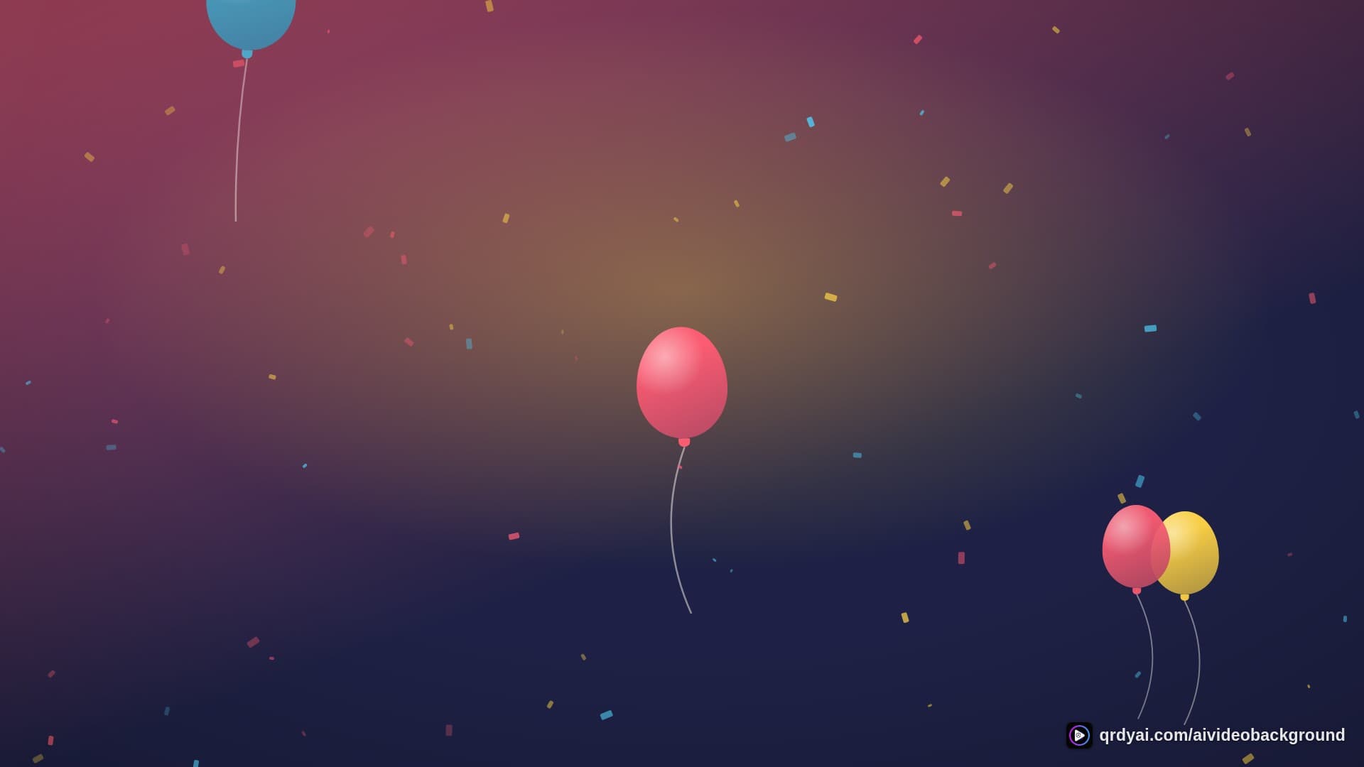 confetti party landscape loop video background preview