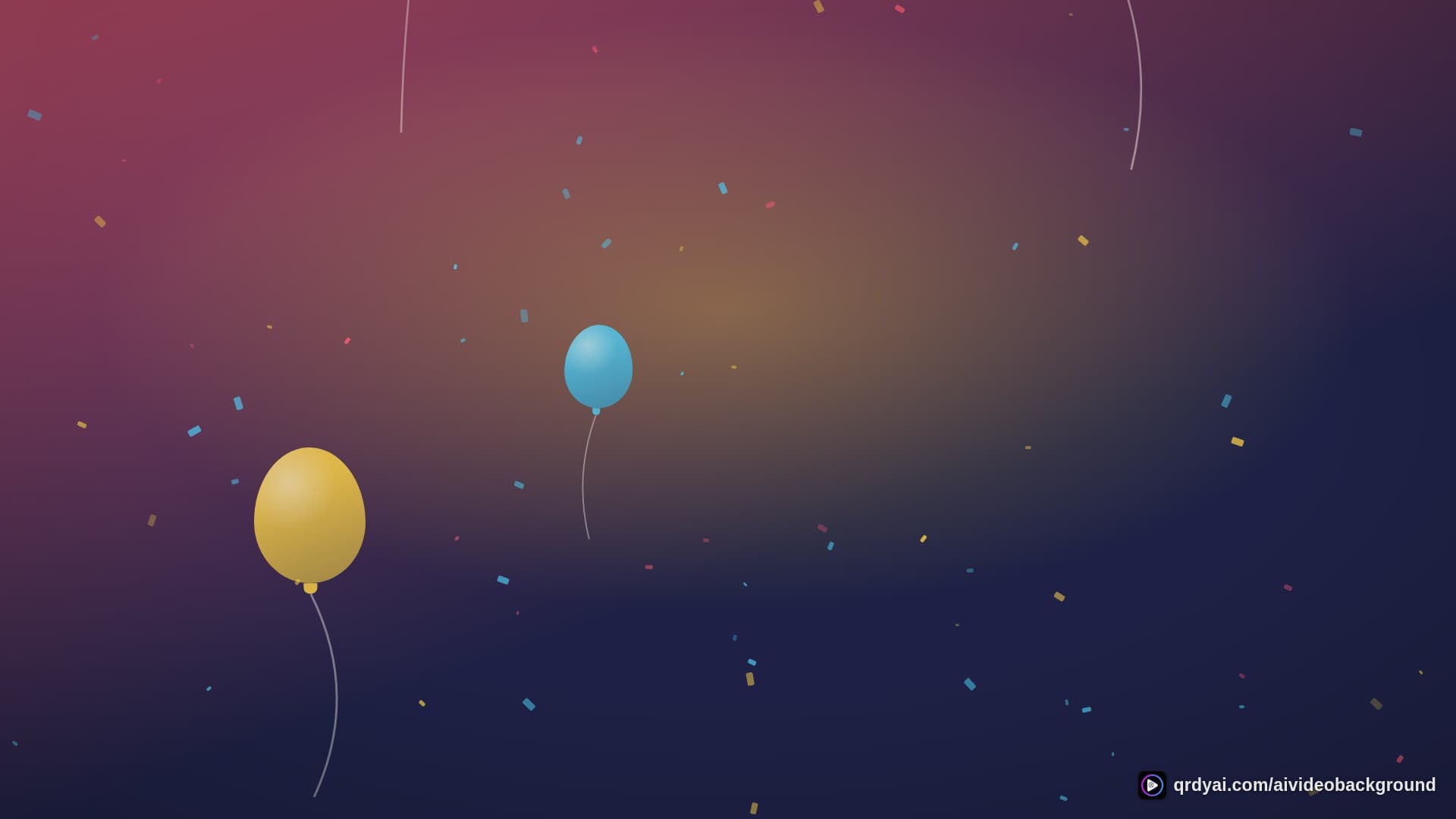 confetti party landscape loop video background preview