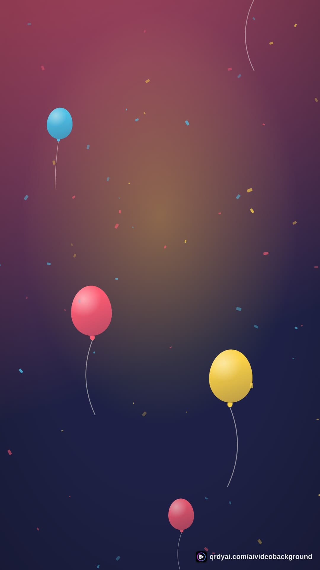 confetti party portrait loop video background preview