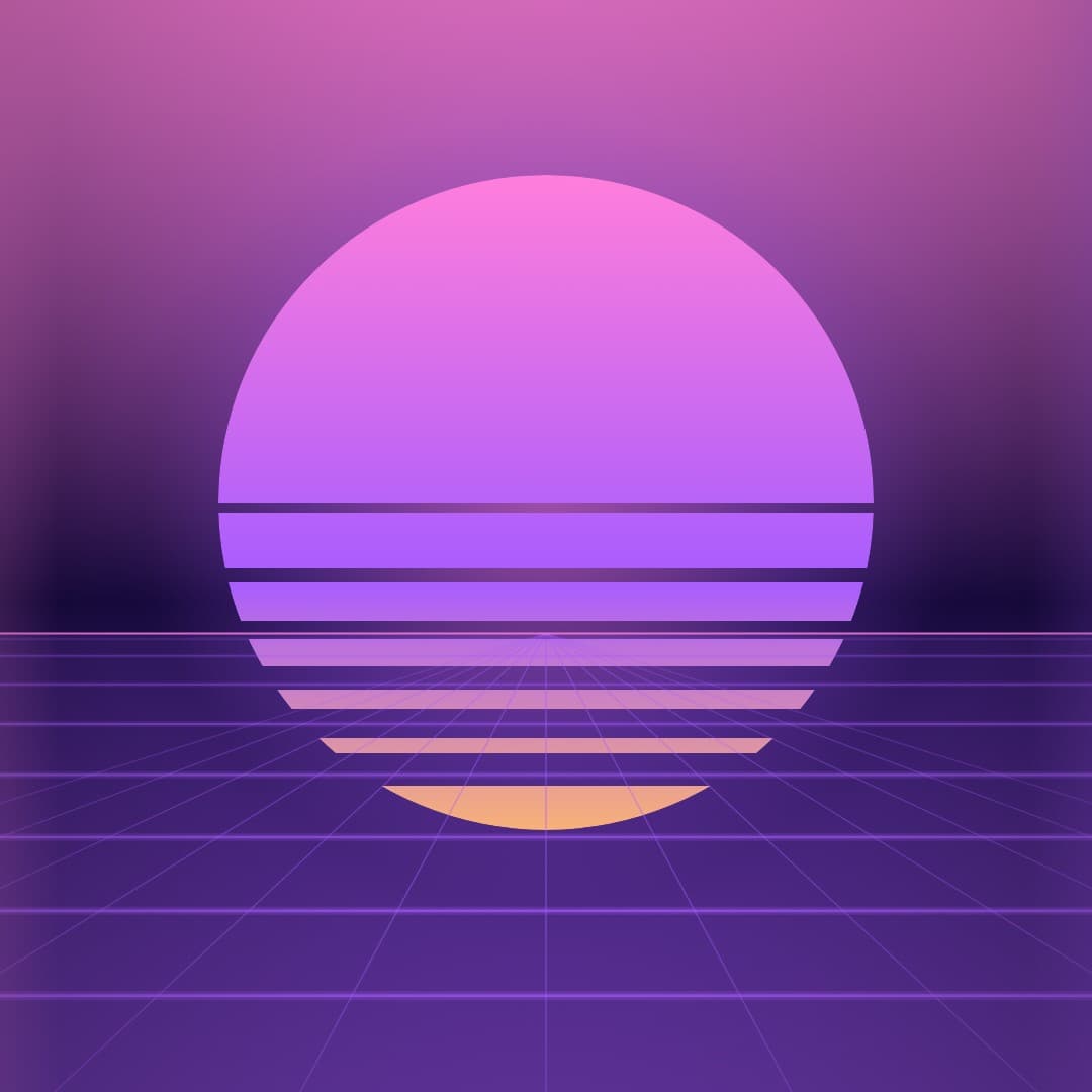 retro sunset drive square loop video background preview