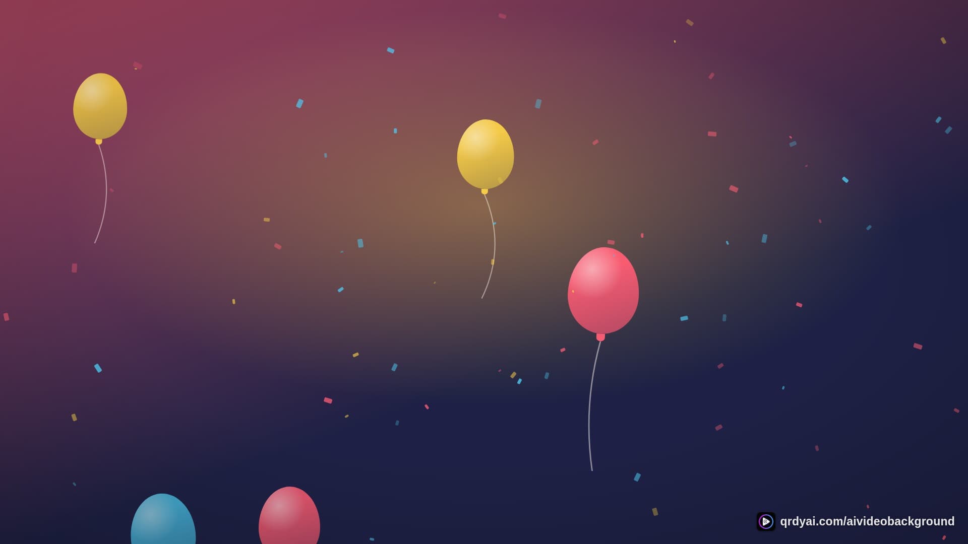confetti party landscape loop video background preview