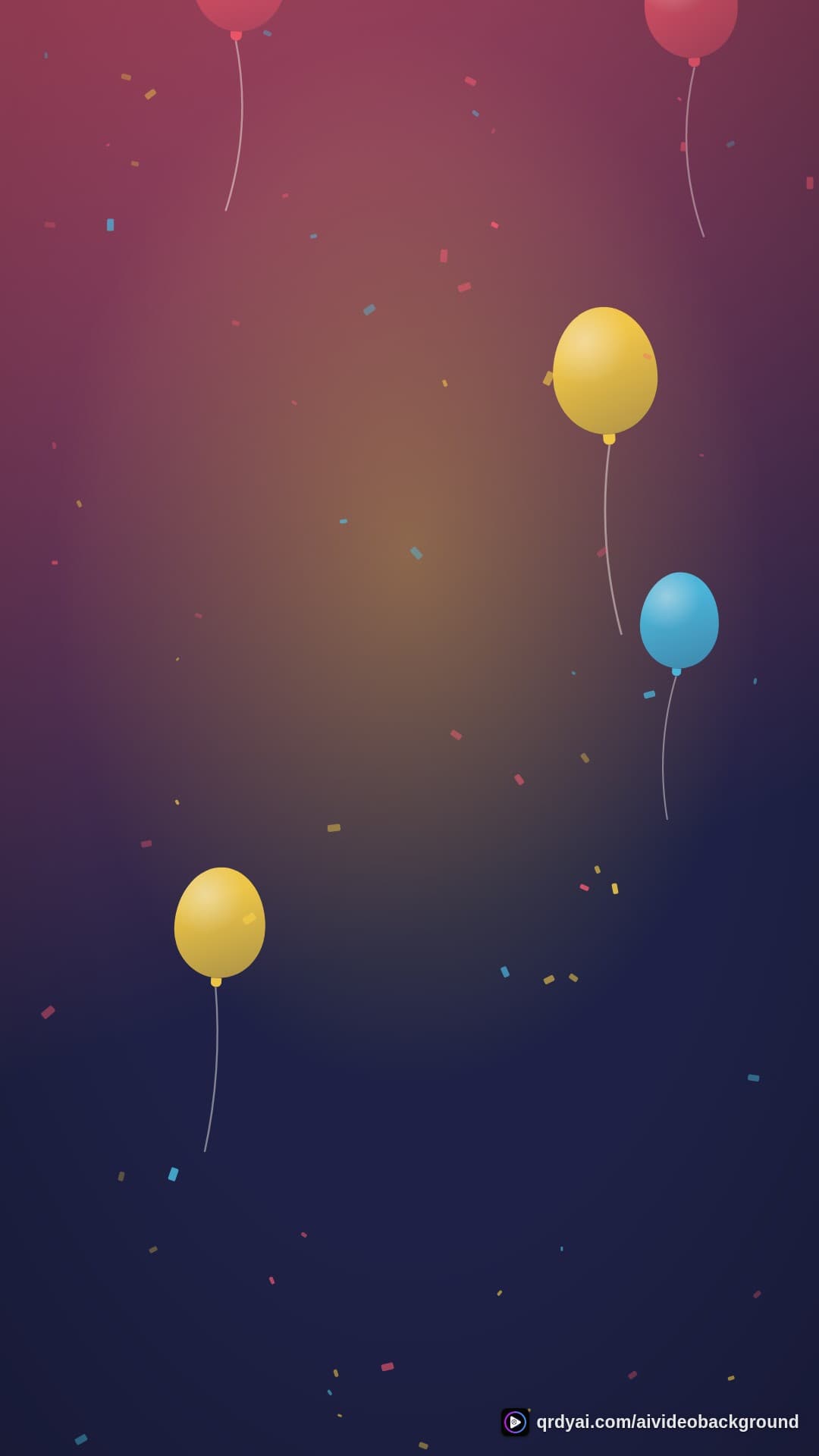 confetti party portrait loop video background preview