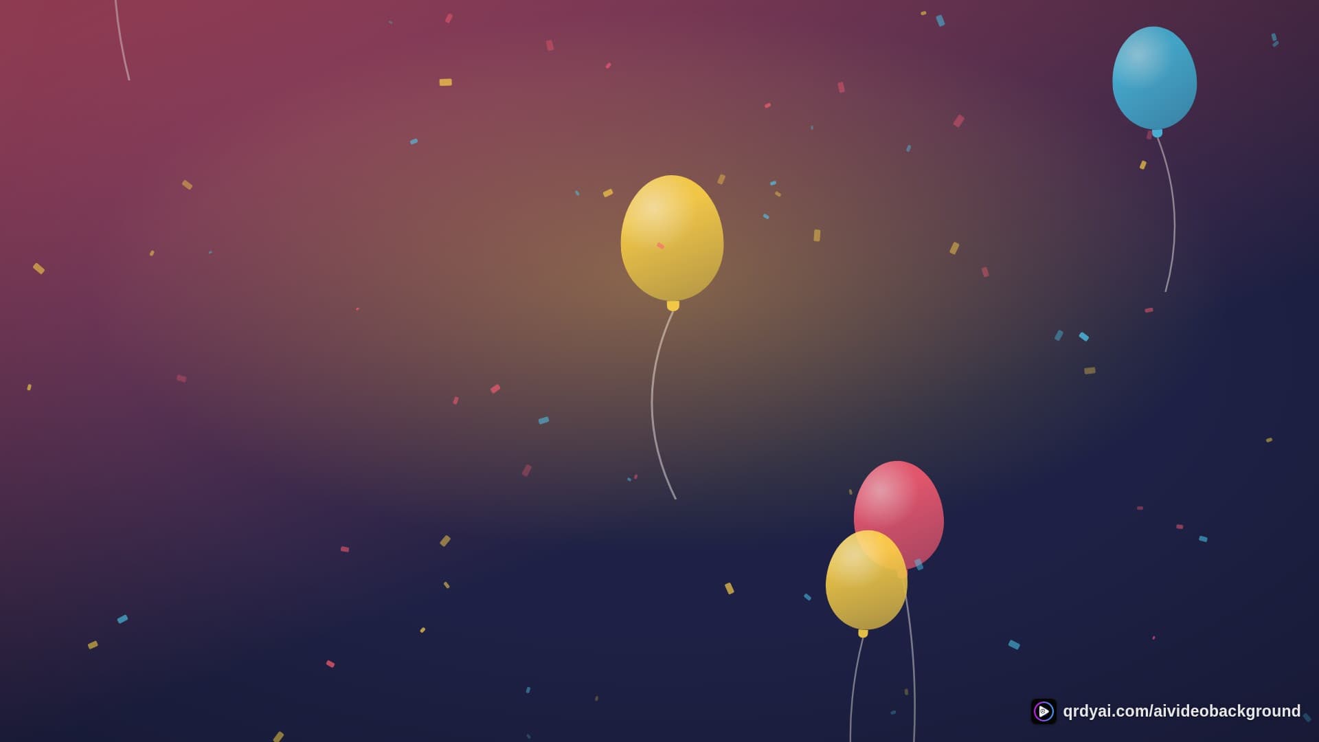 confetti party landscape loop video background preview