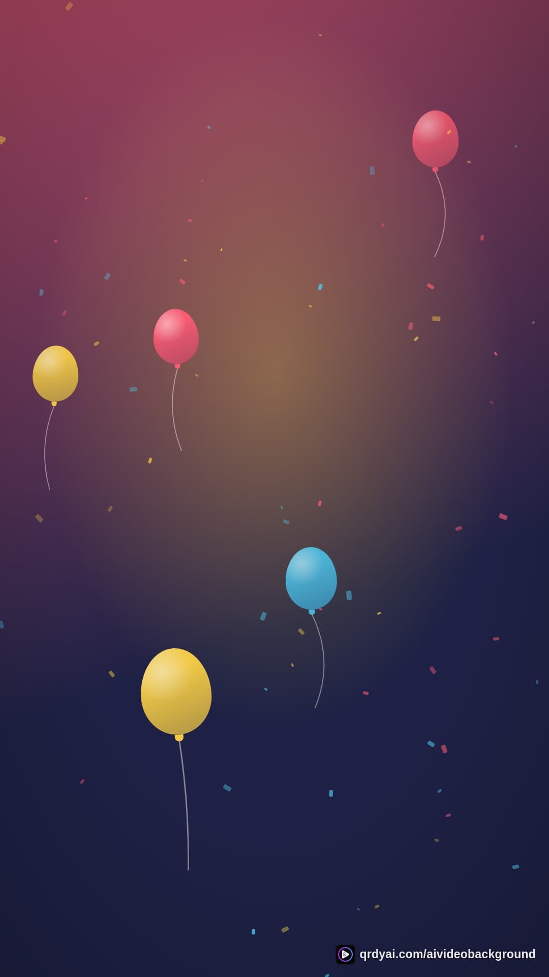 confetti party portrait loop video background preview