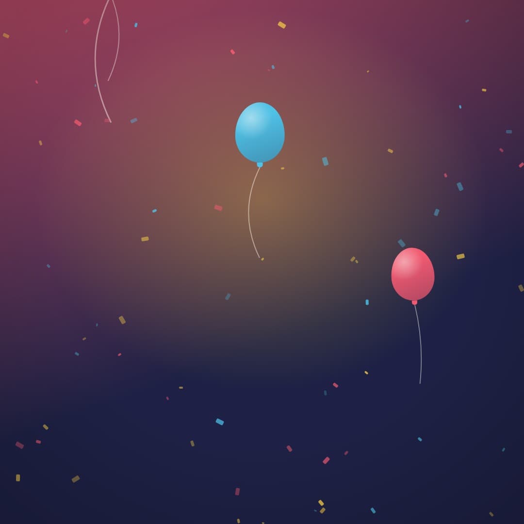 confetti party square loop video background preview