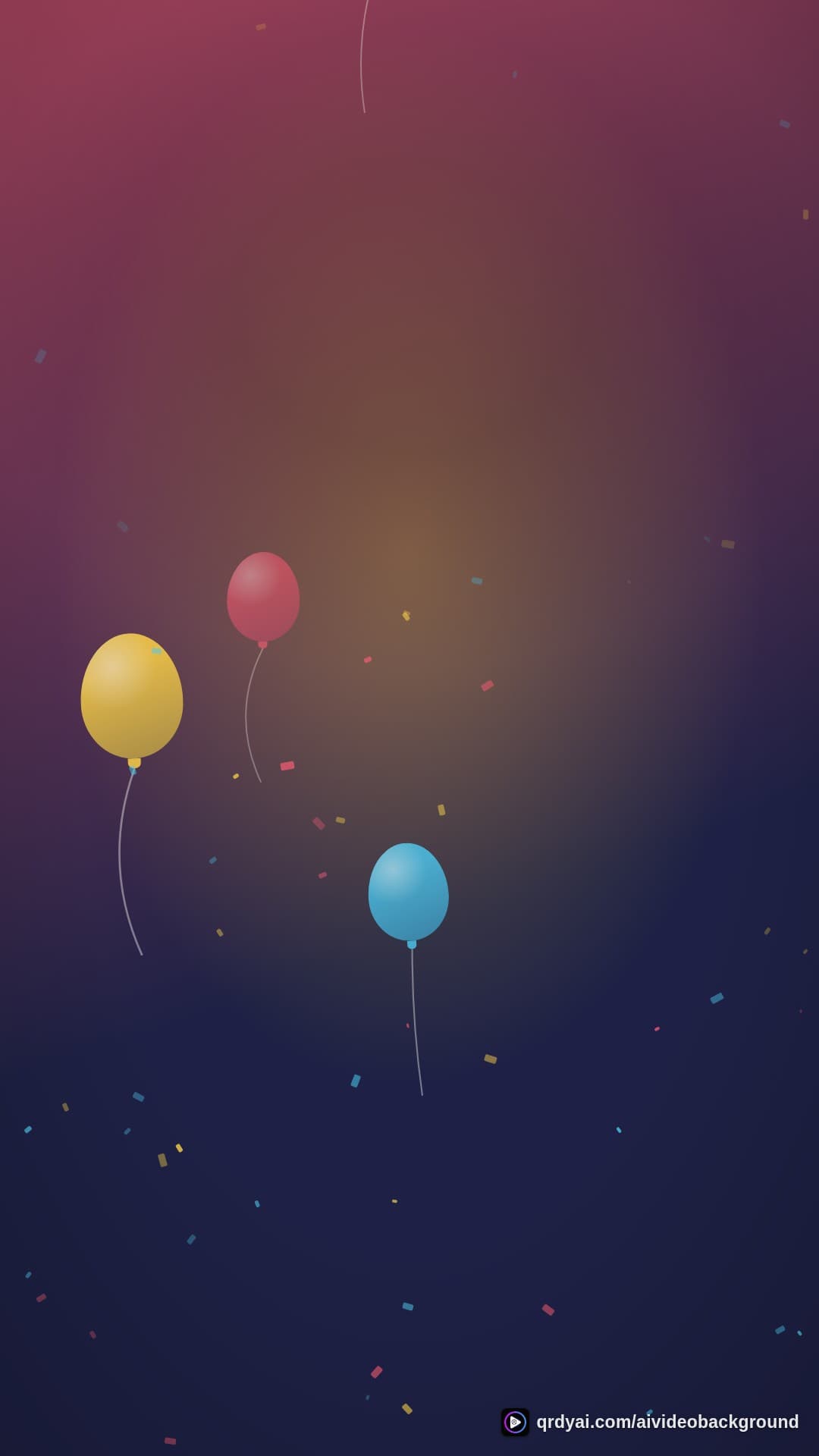 confetti party portrait loop video background preview