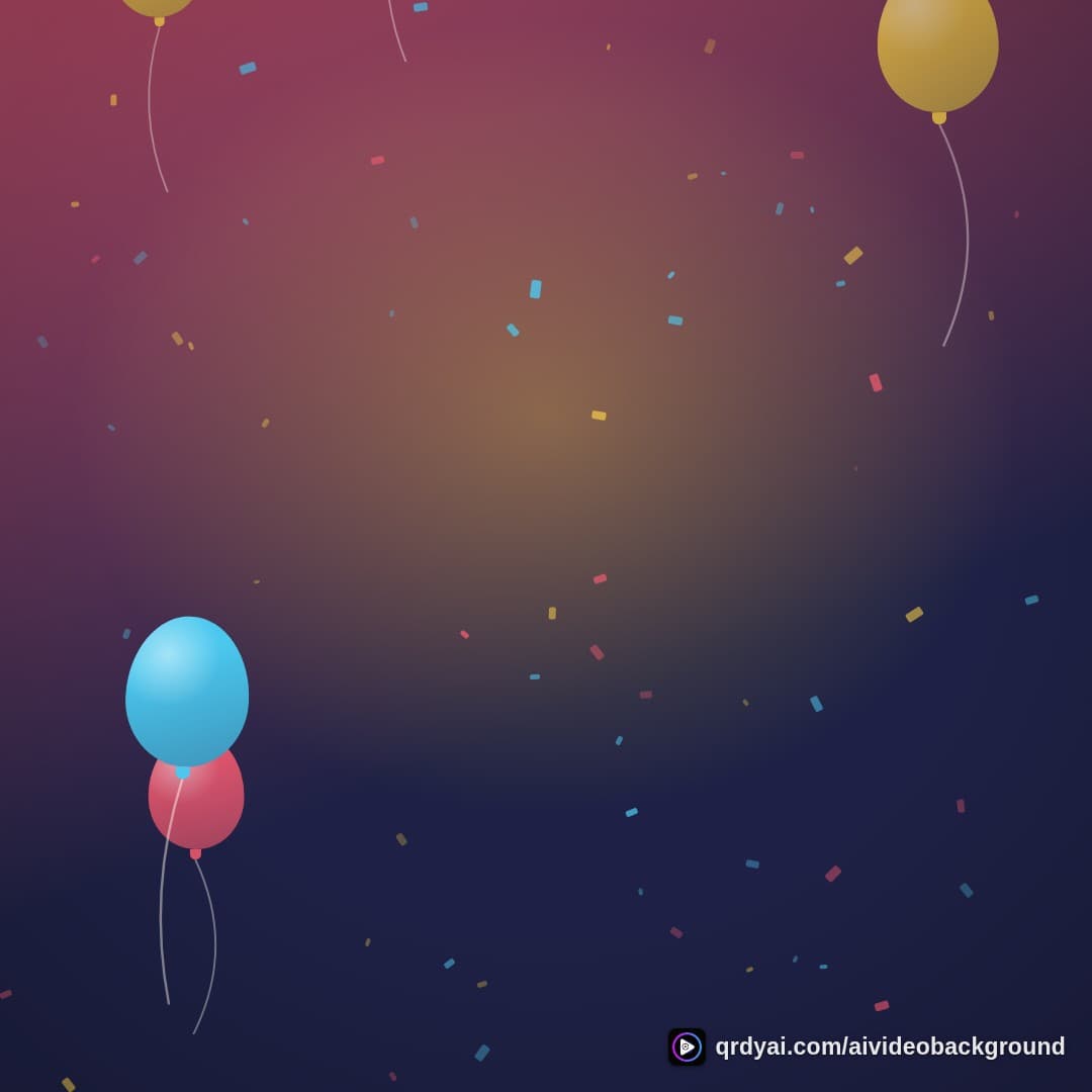 confetti party square loop video background preview