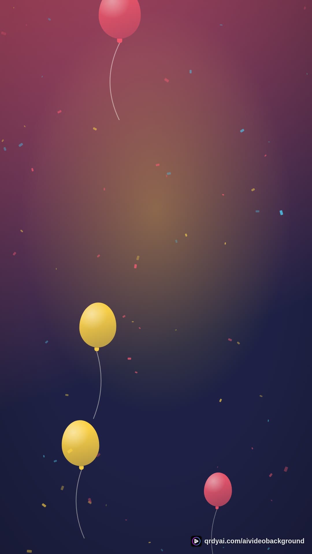 confetti party portrait loop video background preview