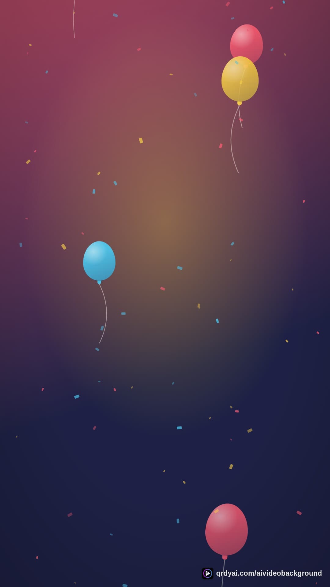 confetti party portrait loop video background preview