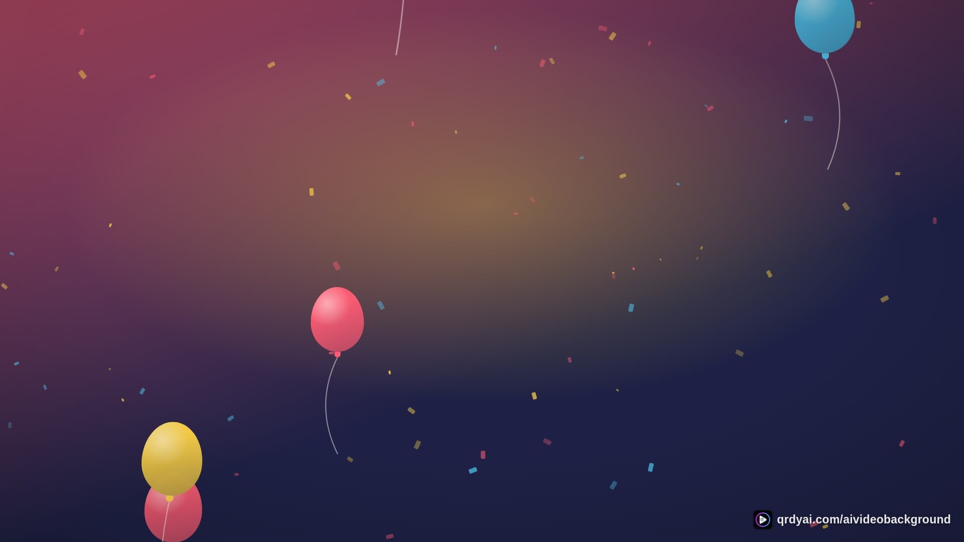 confetti party landscape loop video background preview