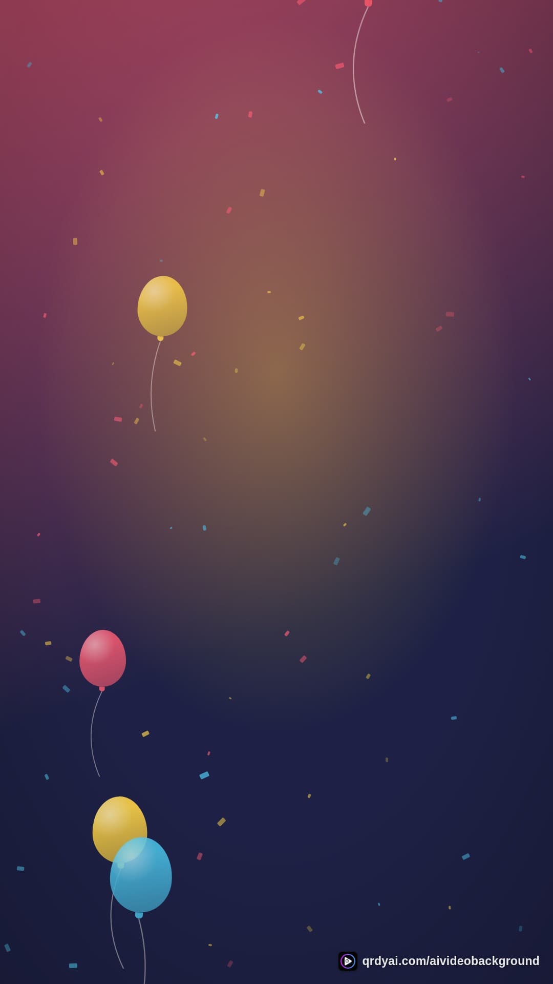 confetti party portrait loop video background preview