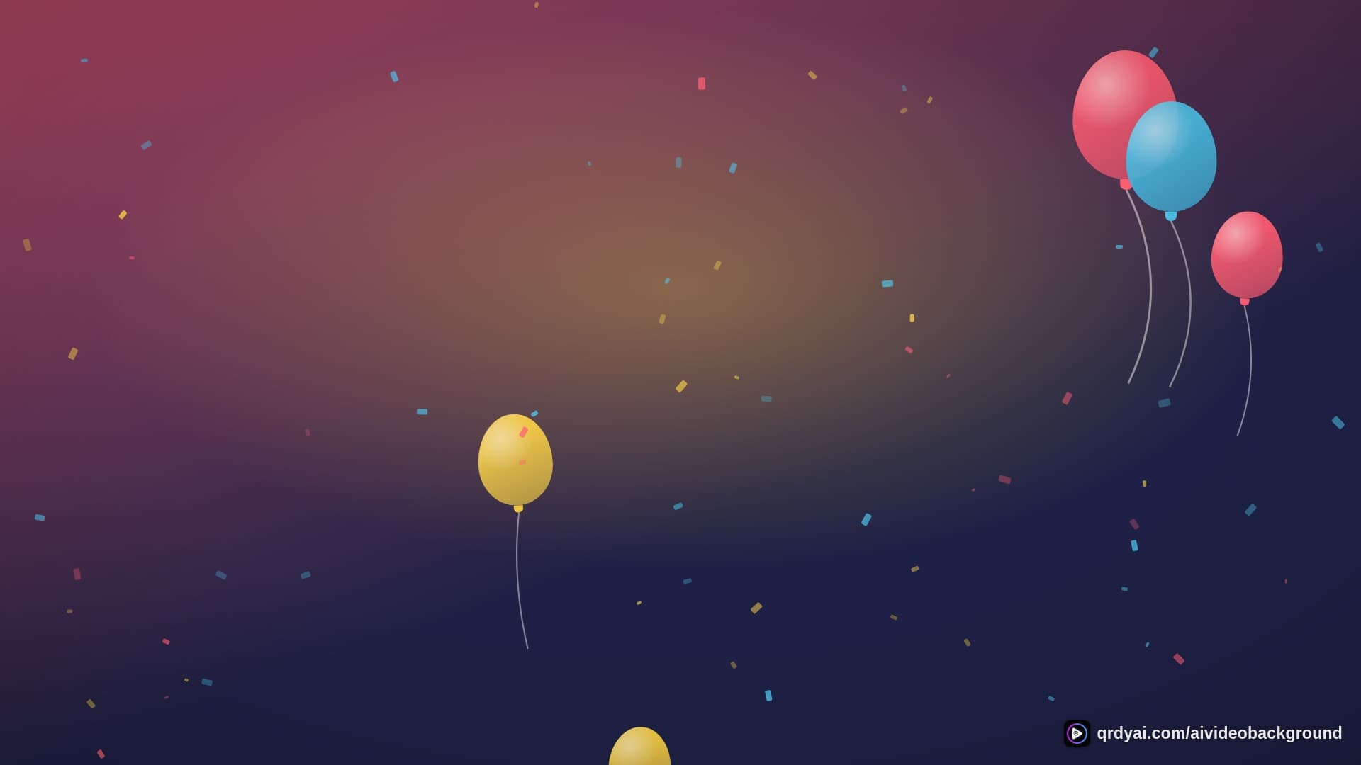 confetti party landscape loop video background preview