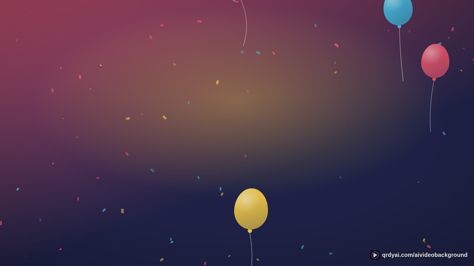 confetti party landscape loop video background preview