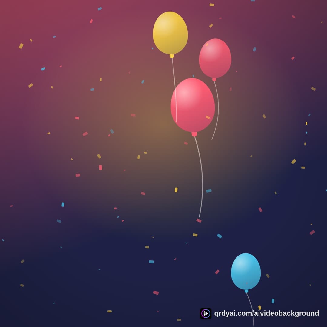confetti party square loop video background preview