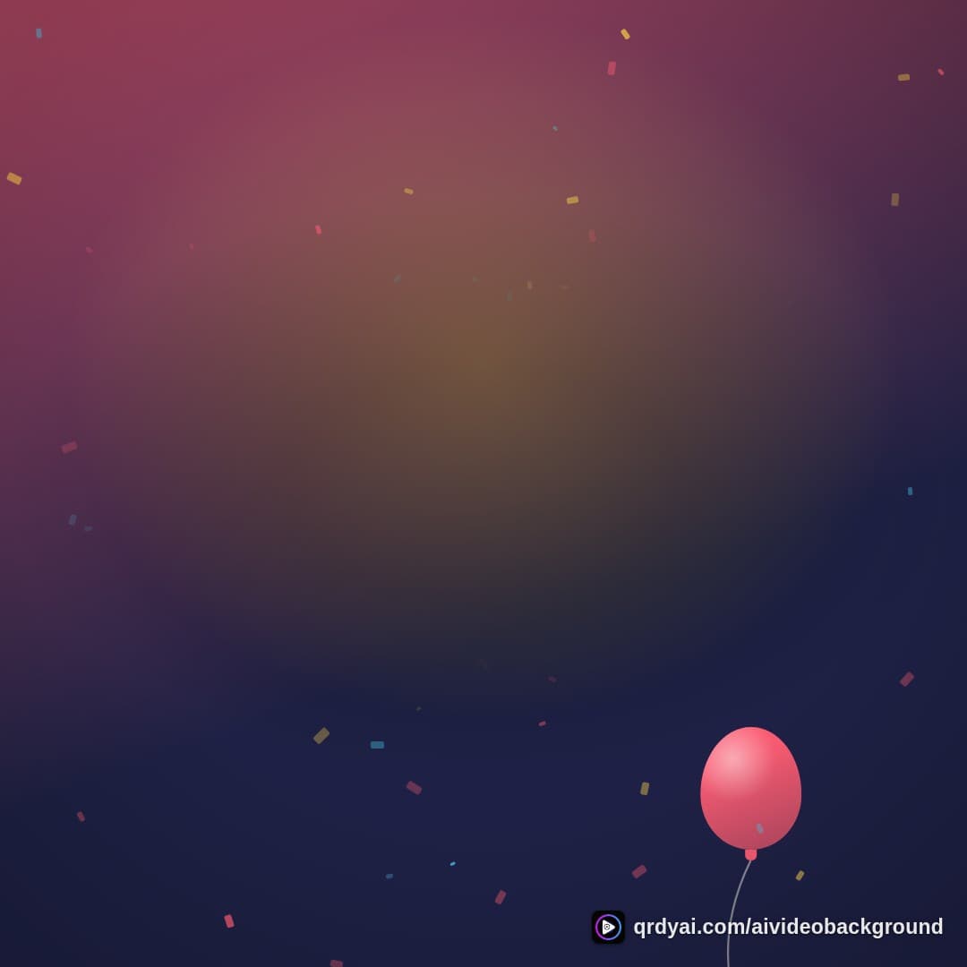 confetti party square loop video background preview