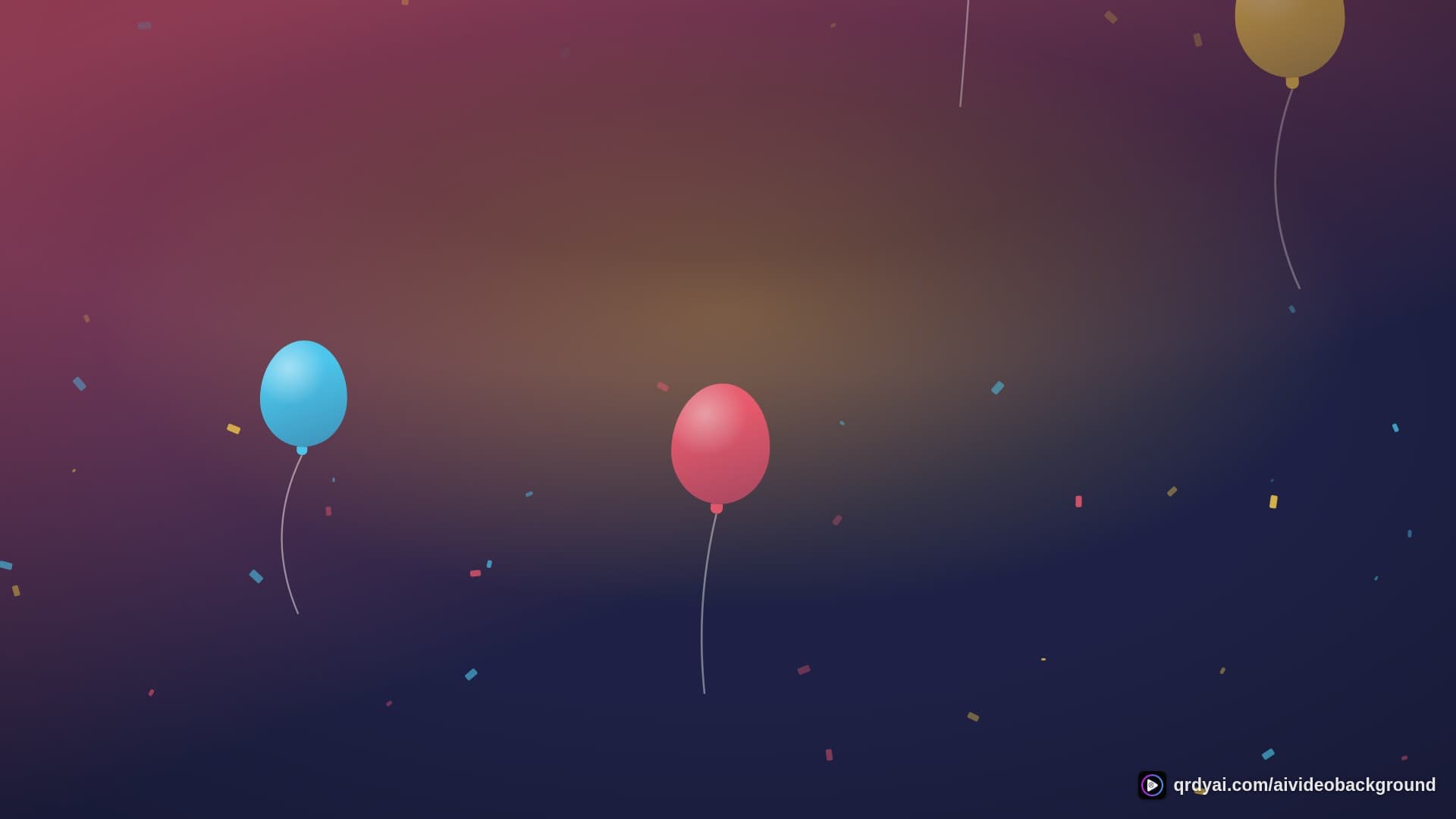 confetti party landscape loop video background preview