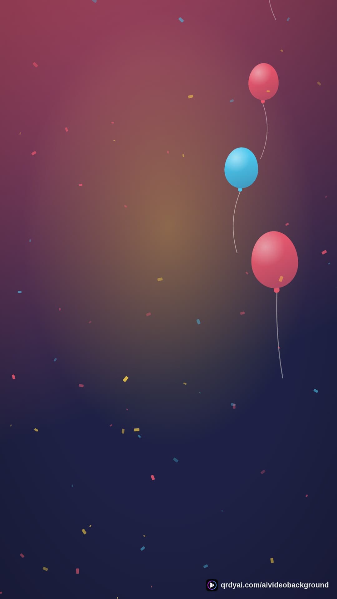 confetti party portrait loop video background preview