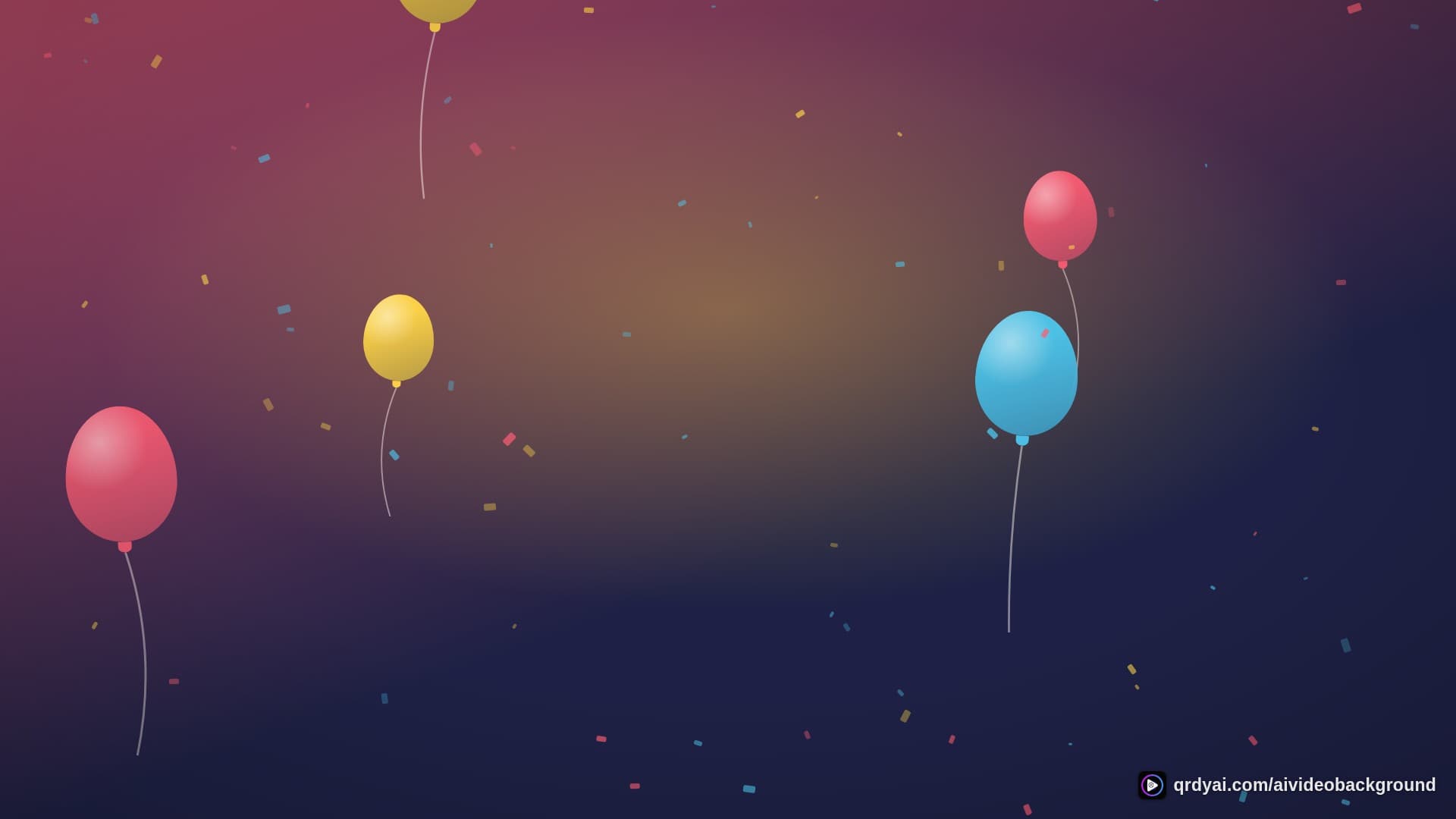 confetti party landscape loop video background preview