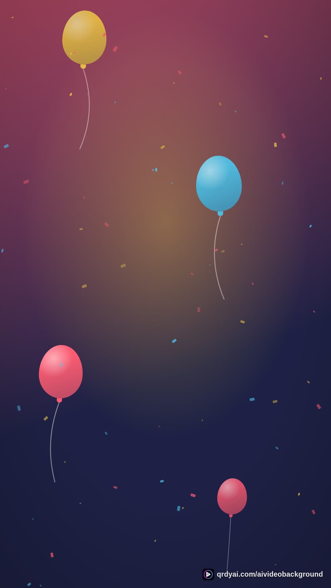 confetti party portrait loop video background preview