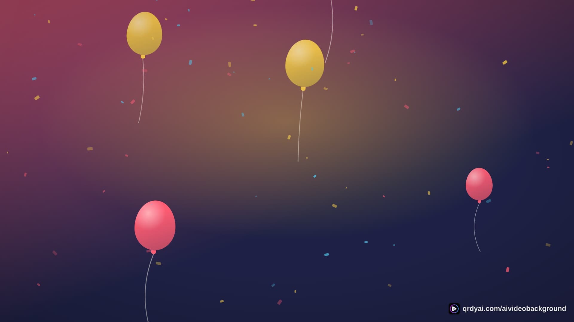 confetti party landscape loop video background preview