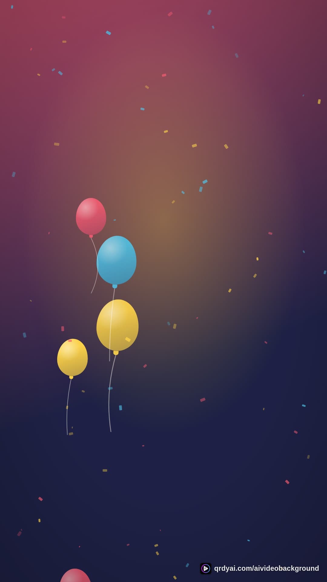 confetti party portrait loop video background preview
