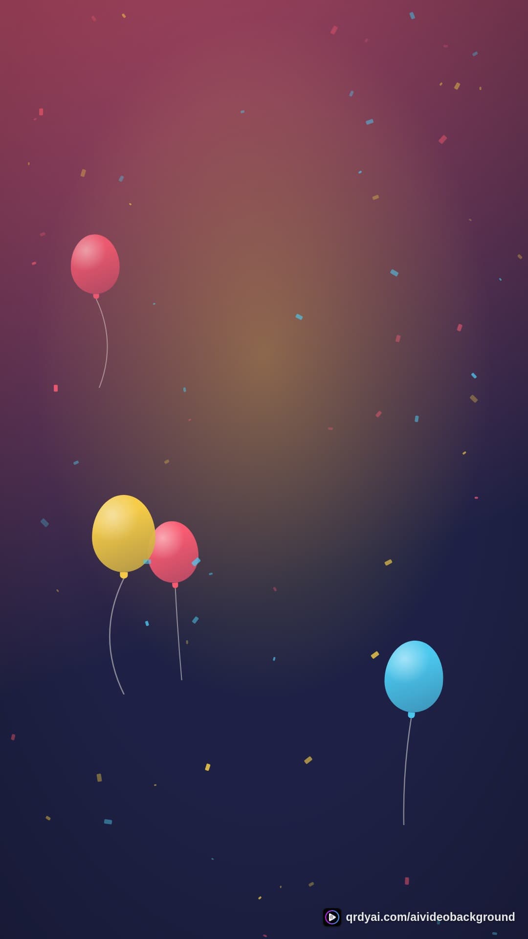 confetti party portrait loop video background preview