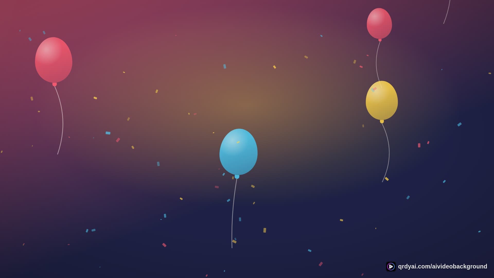 confetti party landscape loop video background preview