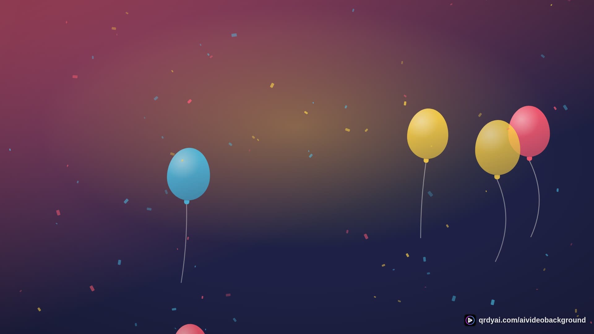confetti party landscape loop video background preview
