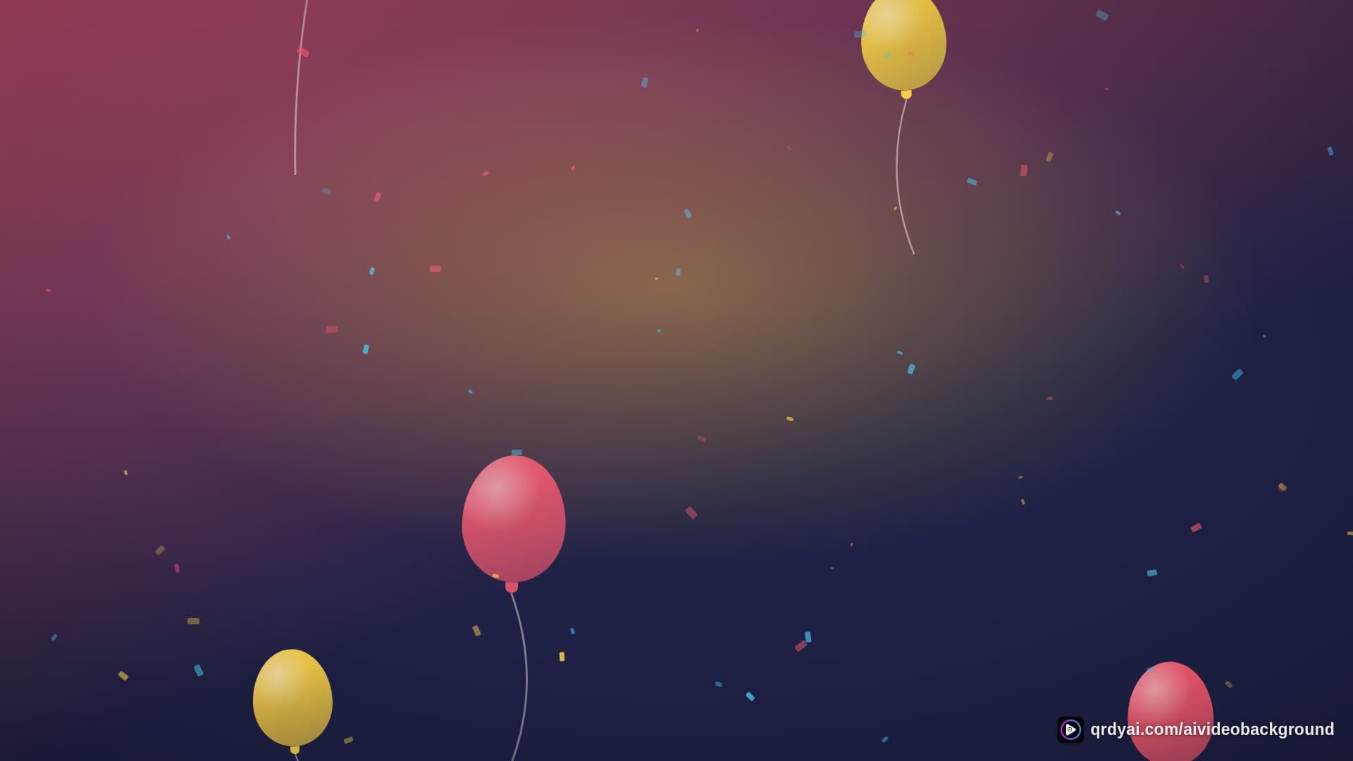 confetti party landscape loop video background preview