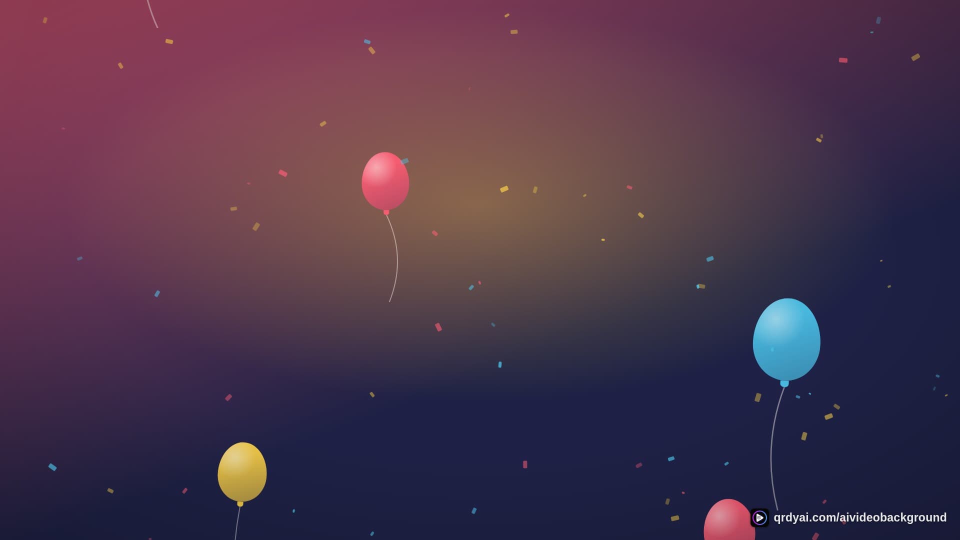 confetti party landscape loop video background preview