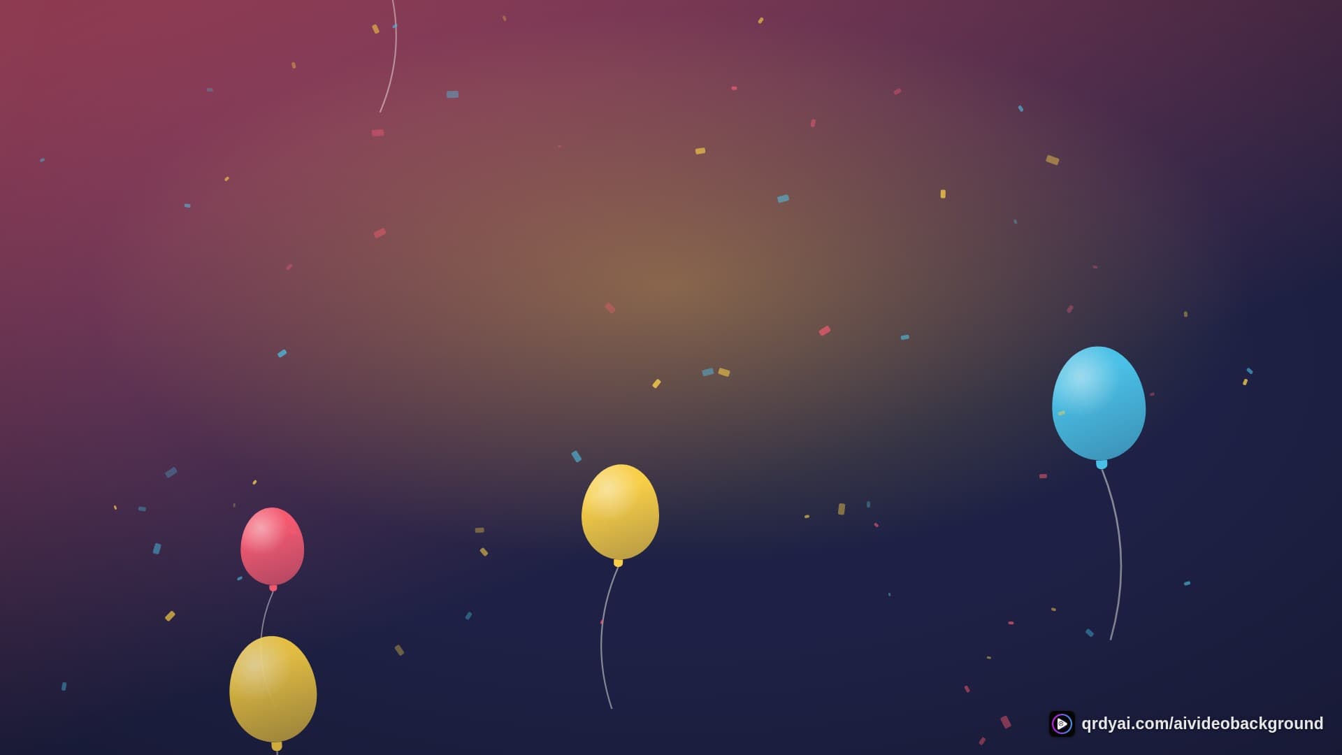 confetti party landscape loop video background preview