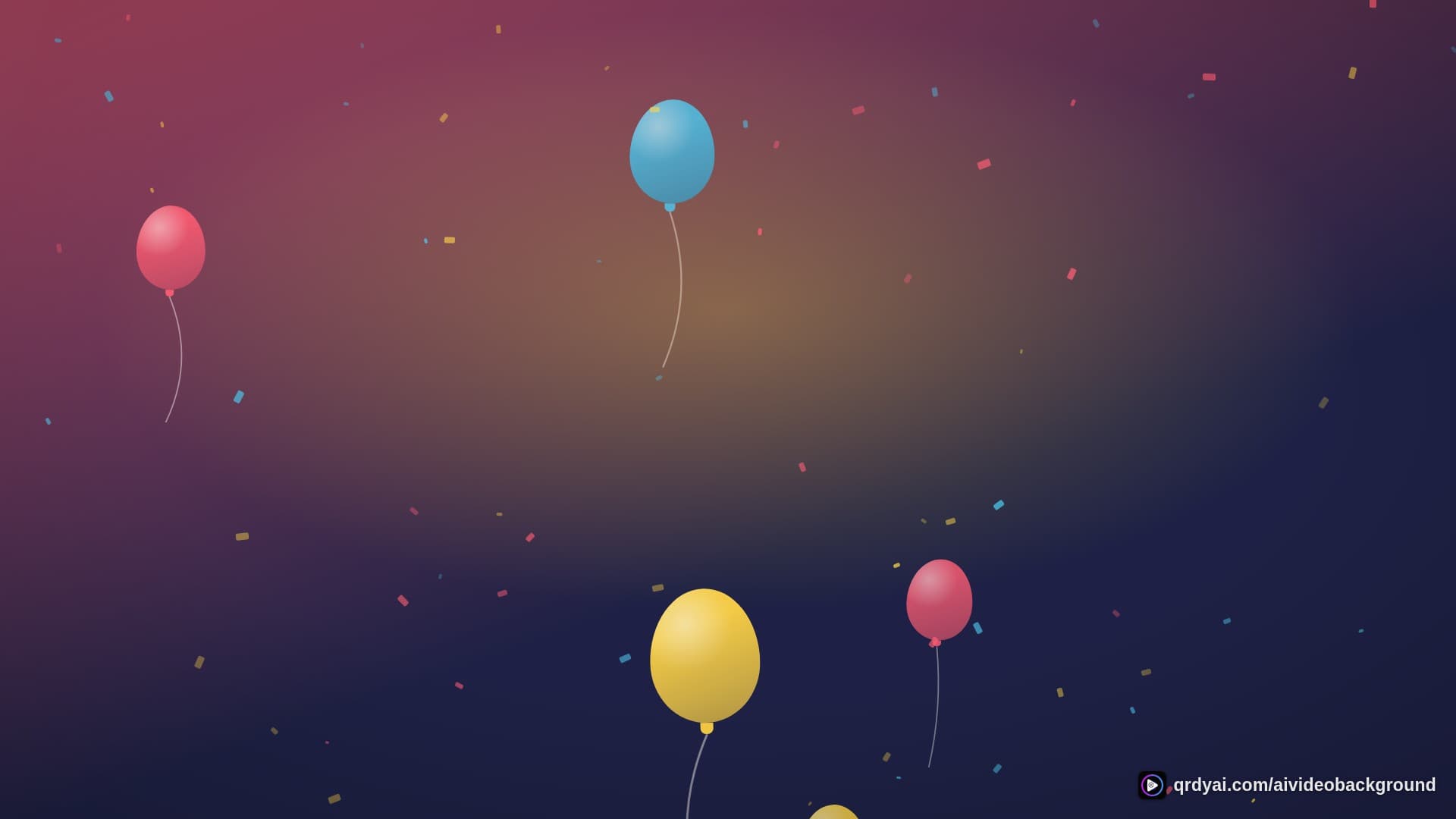 confetti party landscape loop video background preview