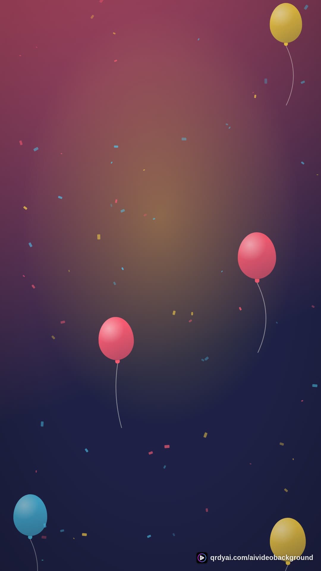 confetti party portrait loop video background preview