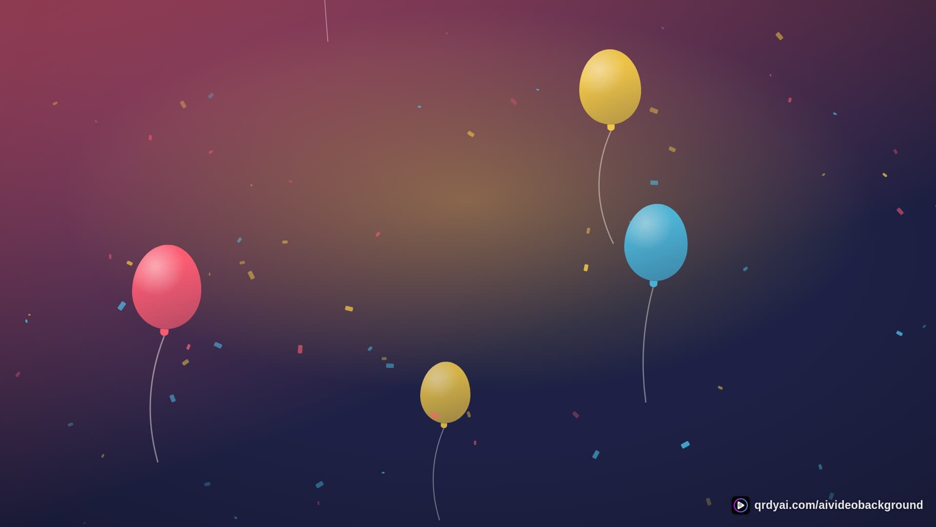confetti party landscape loop video background preview