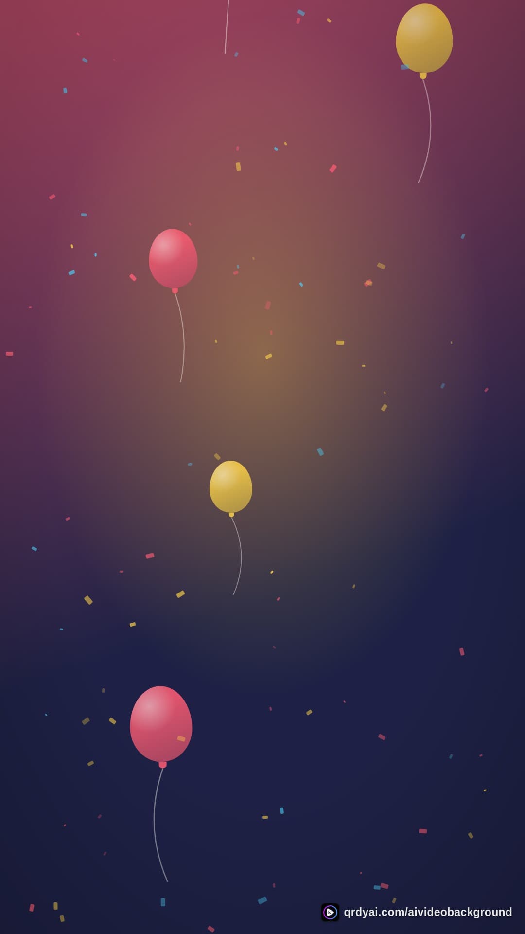 confetti party portrait loop video background preview