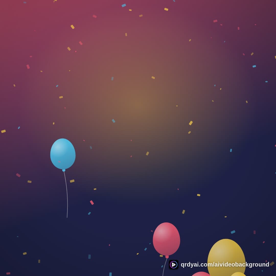confetti party square loop video background preview