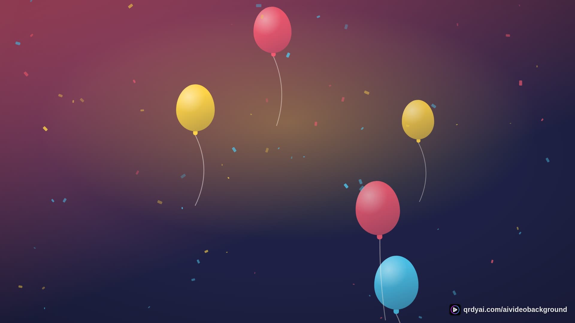 confetti party landscape loop video background preview