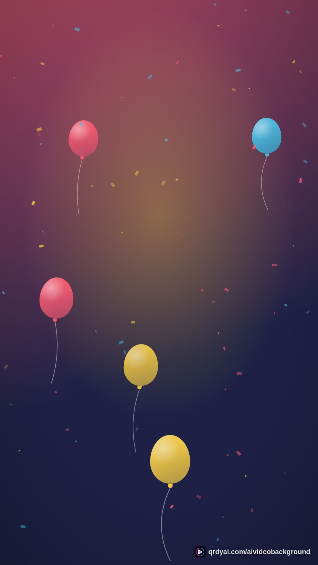 confetti party portrait loop video background preview