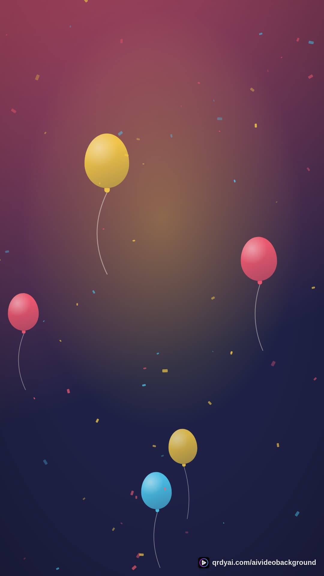 confetti party portrait loop video background preview
