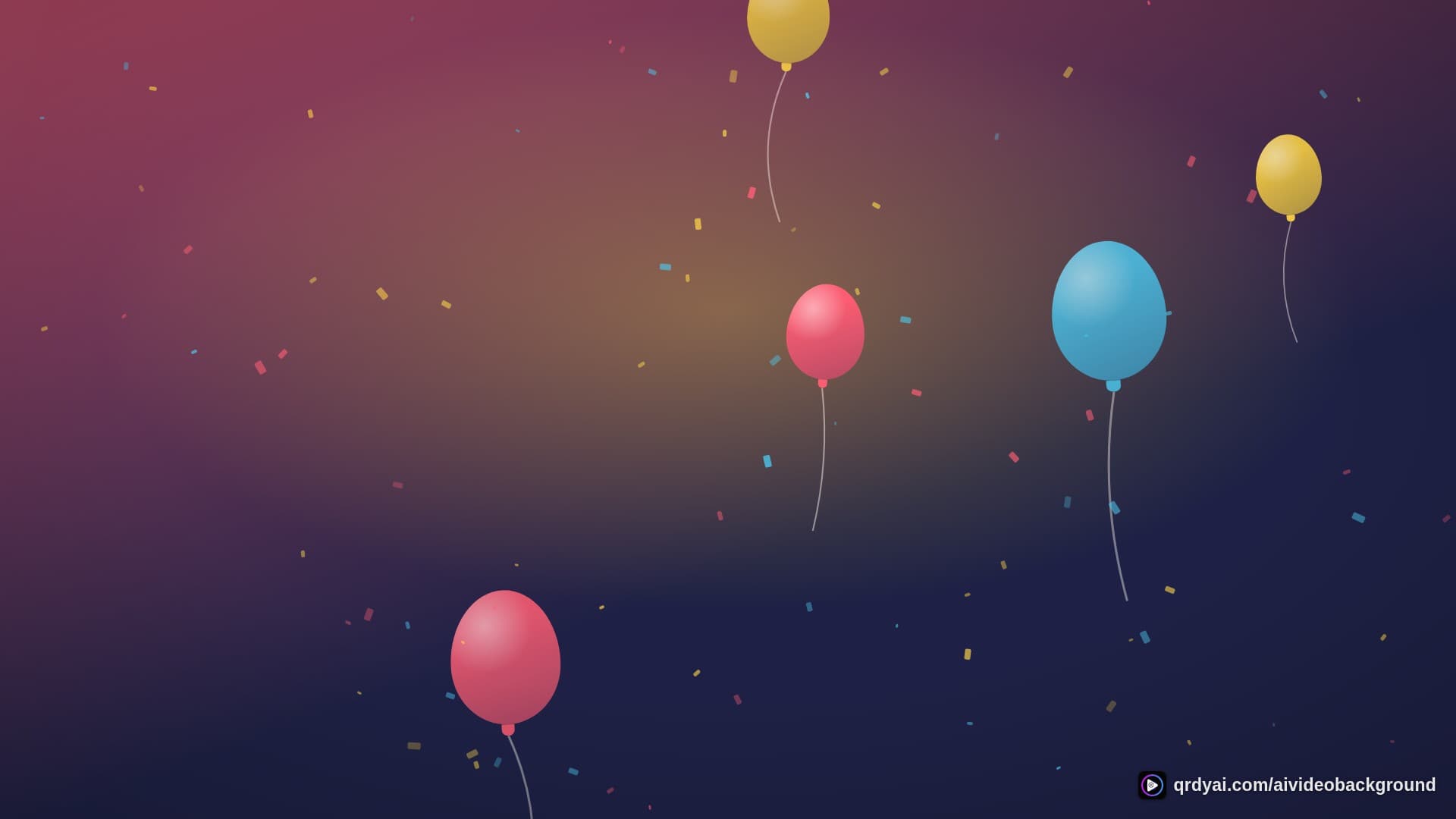 confetti party landscape loop video background preview