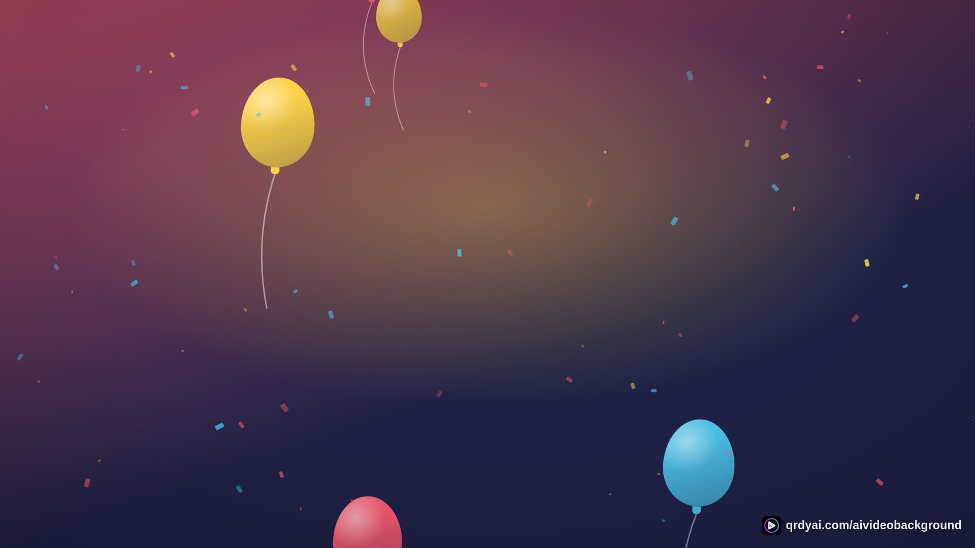 confetti party landscape loop video background preview